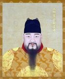 Emperor Chenghua, 9th ruler of the Ming Dynasty (r. 1464-1487). Personal Name: Zhu Jianshen, Zhū Jiànshēn. Posthumous Name: Chundi, Chúndì. Temple Name: Xianzong, Xiànzōng. Reign Name: Ming Chenghuai, Ming Chénghuà.<br/><br/>

The Chenghua Emperor was 9th Emperor of the Ming Dynasty in China, between 1464 and 1487. His era name means 'Accomplished Change'. Chenghua ascended the throne at the age of 16. During the early part of his administration, Chenghua carried out new government policies to reduce tax and strengthen the dynasty. However these did not last and by the closing years of his reign, governmental affairs once again fell into the hands of eunuchs, notably Wang Zhi. Peasant uprisings occurred throughout the country; however, they were violently suppressed. Chenghua's reign was also more autocratic than his predecessors' and freedom was sharply curtailed.