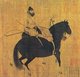 China: Tang dynasty painting of two prized horses and a single rider by Han Gan, 8th century.