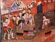 Thailand: A group of young people, 19th century mural, Wat Phumin, Nan, North Thailand